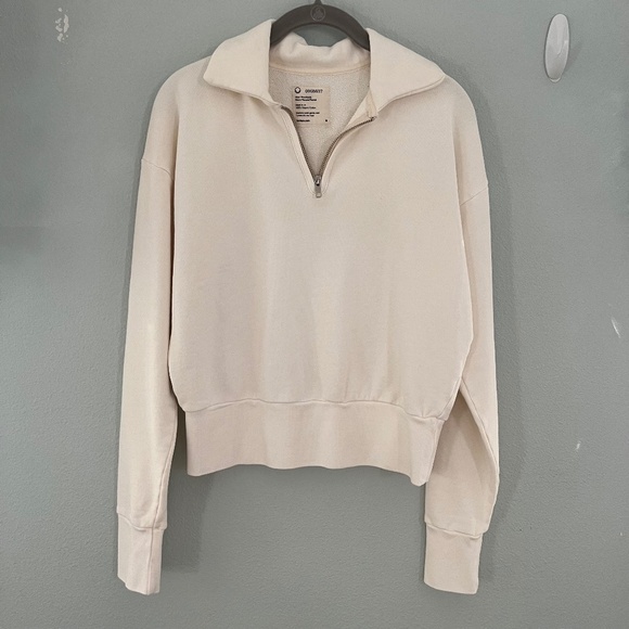 For Days Cream Collared Pull Over Jacket with Zipper - Picture 1 of 5